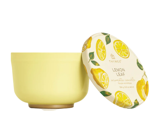 Thymes Lemon Leaf Poured Candle Tin
