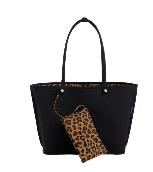 Baggu Large Nylon Reversible Tote - Leopard Mix