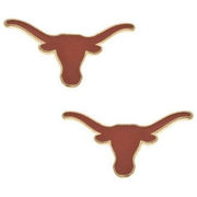 Texas Longhorn Canvas Enamel Logo Stud Earrings (26268TEX-GLD)