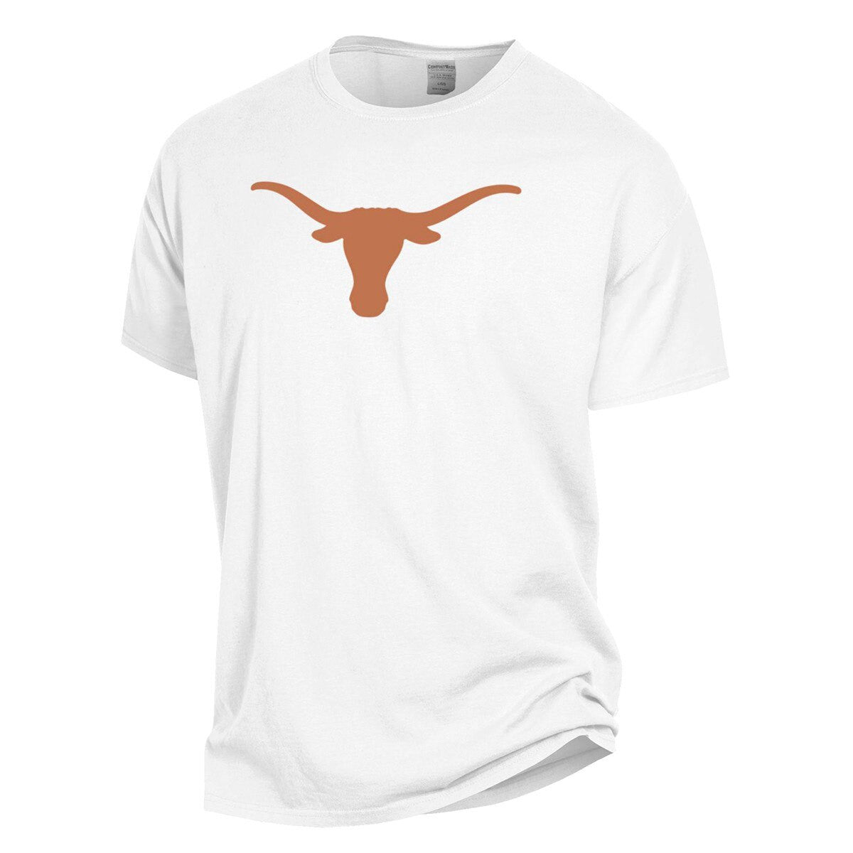 Texas Longhorn Single Logo Comfort Wash Tee (WHT)