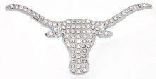 Texas Longhorn Silver Logo Auto Chrome Emblem with Allover Crystals