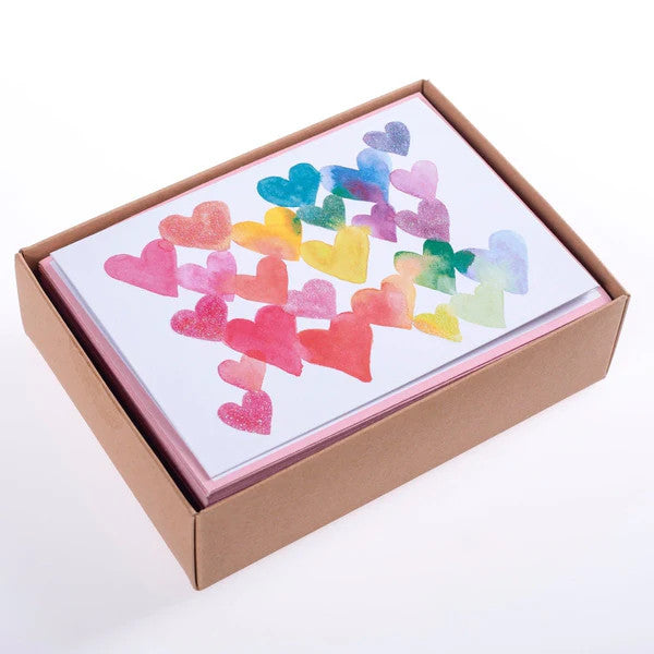 Graphique de France Rainbow Hearts Boxed Cards
