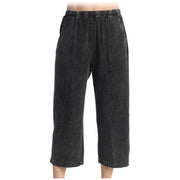 Jess & Jane Mineral Washed Cotton Gauze Crop Pants with Pockets (Multiple Colors) (M107)