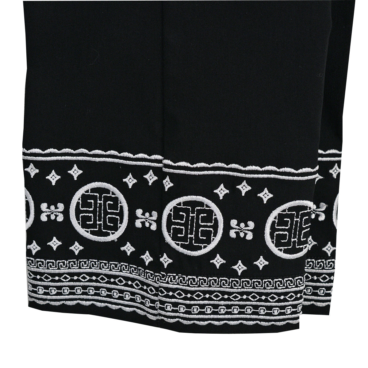 Slimsation Embroidered Hem Ankle Pant  (M14706PM)(Black with White )