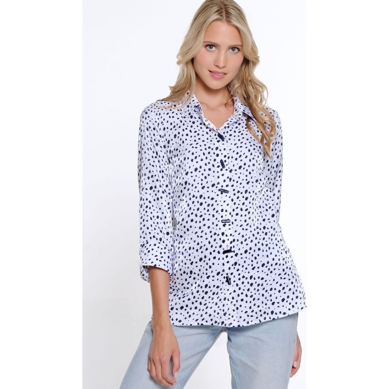 Multiples Print Hi-Low Shirt (M15506B)