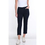 Multiples Petite Pull-On Hem Trim Crop Pants (2 Colors)