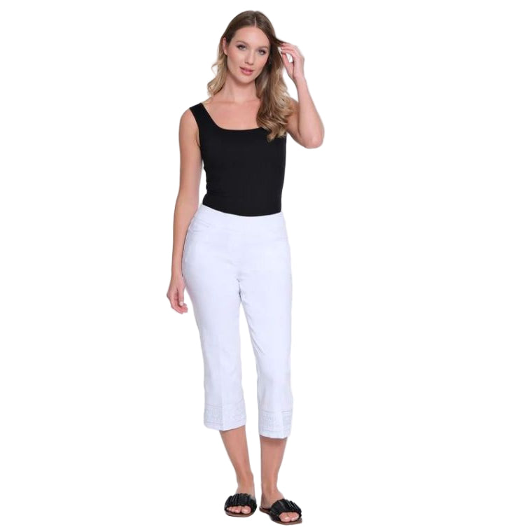 Multiples Embroidered Hem Crop Pant (M24707PM)