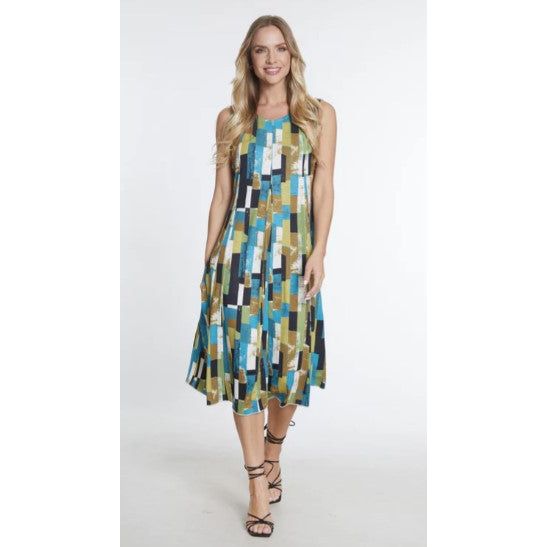 Multiples Panel Geo Tank Dress (M34105D)