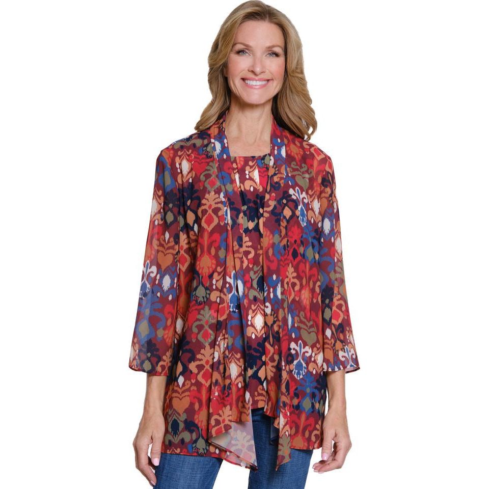 Multiples Abstract Multi Open Fit Jacket