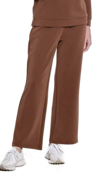 Multiples Petite Wide Band Pull On Wide Leg Ankle Pants (4 Colors)