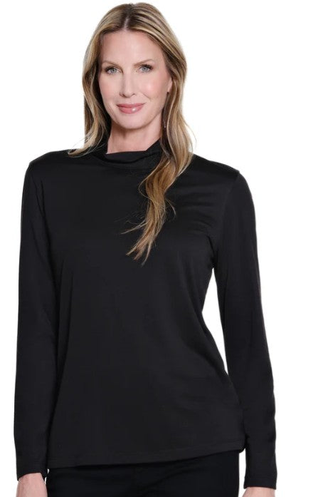 Multiples Mock Neck Long Sleeve Top (3 Colors)