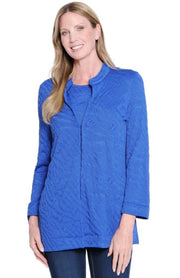 Multiples Jacquard Knit Jacket & High Neck Tank Top Set (2 Colors)