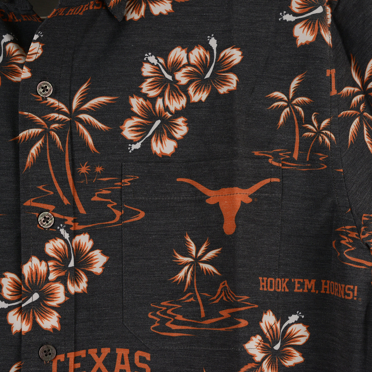 Texas Longhorn Reyn Spooner Kekai Print Button Front Shirt (M608313125)