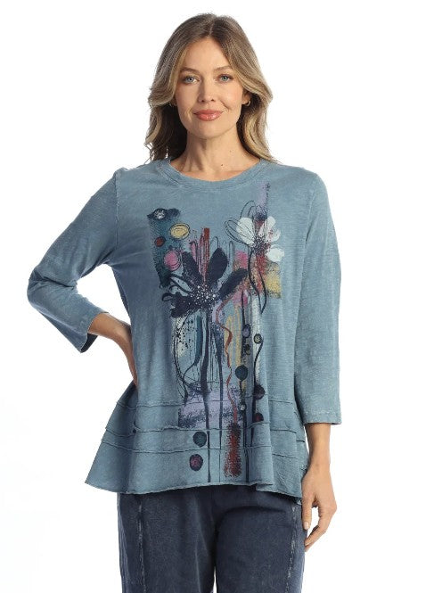 Jess & Jane Lillian Ruffle Layer Hem Tunic (M66-2153)