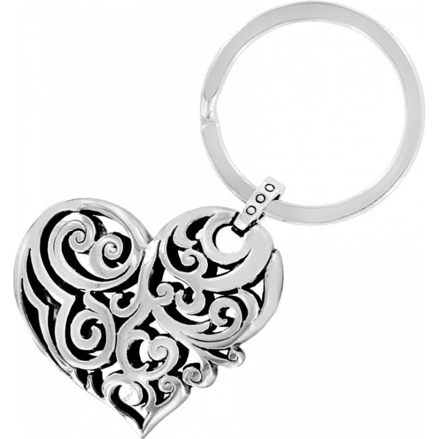 Brighton Madrid Heart Key Fob (E13550)(Silver Stone)