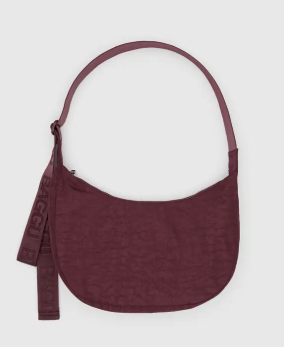 Baggu Medium Nylon Crescent Bag - Mahogany