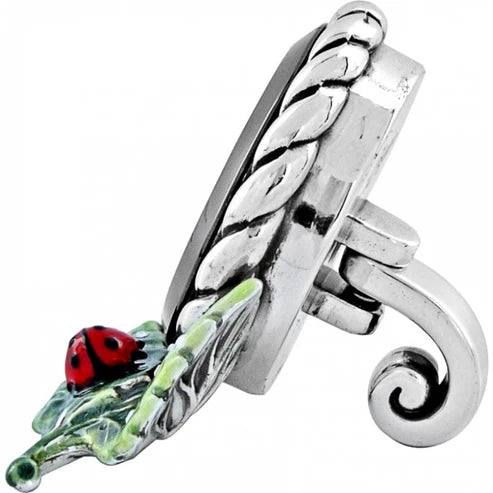 Brighton Marvels Silver Enamel Lady Bug Table Clock