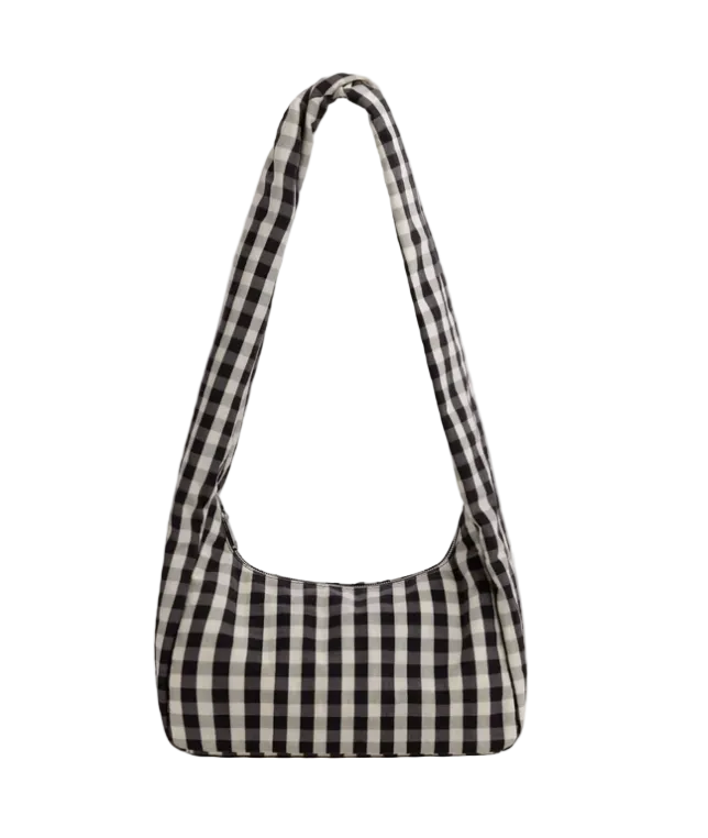 Baggu Nylon Meringue Bag - Black and Cream Gingham