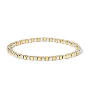 My Fun Colors Fashion Fortunes Cube Bead Silver Gold Bracelet Small (3mm) (2000M)