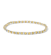 My Fun Colors Fashion Fortunes Cube Bead Silver Gold Bracelet Petite (3mm) (2020M)
