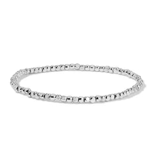 My Fun Colors Fashion Fortunes Cube Bead Silver Bracelet Petite (2.5mm) (2020S)