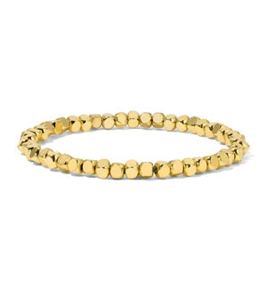 My Fun Colors Fashion Fortunes Cube Bead Gold Bracelet Medium  (4mm) (2030G)