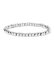 My Fun Colors Fashion Fortunes Cube Bead Silver Bracelet Medium  (4mm) (2030S)
