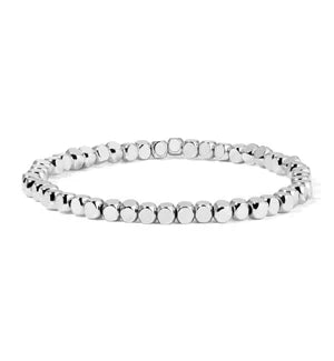 My Fun Colors Fashion Fortunes Cube Bead Silver Bracelet Medium  (4mm) (2030S)