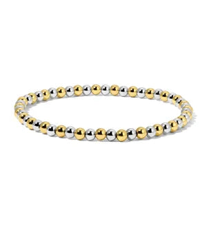 My Fun Colors Fashion Fortunes Round Bead Silver Gold Bracelet Small (3mm) (3000M)