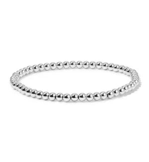 My Fun Colors Fashion Fortunes Round Bead Silver Bracelet Small (3mm) (3000S)