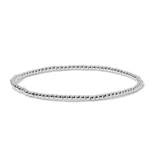 My Fun Colors Fashion Fortunes Round Bead Silver  Bracelet Petite (3mm) (3020S)
