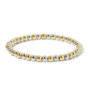 My Fun Colors Fashion Fortunes Round Bead Gold Silver Bracelet Medium  (4mm) (3030M)