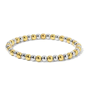 My Fun Colors Fashion Fortunes Round Bead Gold Silver Bracelet Medium  (4mm) (3030M)