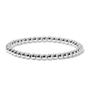 My Fun Colors Fashion Fortunes Round Bead Silver Bracelet Medium  (4mm) (3030S)