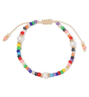 My Fun Colors Multicolor w/Pearl Accents Corded and Colorful Kids Bracelet (KD114)