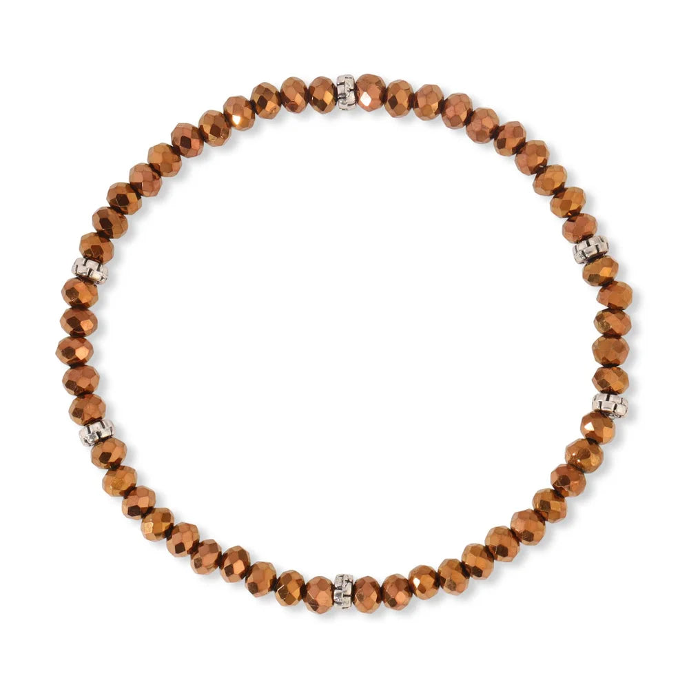 My Fun Colors Mini Crystal Stretch Bracelet (MC1101S)(Bronze Silver)