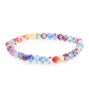 My Fun Colors Millefiori Faceted Glass Stretch Bead Bracelet (MU8601)(Multi)