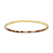 My Fun Colors Petite Crystal Tennis Bracelet Stretch Bracelet (PCT-196G)(Topaz Mix Gold)