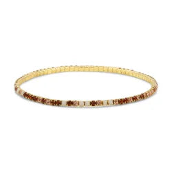 My Fun Colors Petite Crystal Tennis Bracelet Stretch Bracelet (PCT-196G)(Topaz Mix Gold)