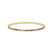 My Fun Colors Petite Crystal Tennis Bracelet Stretch Bracelet (PCT-196G)(Carmel Mix Gold)