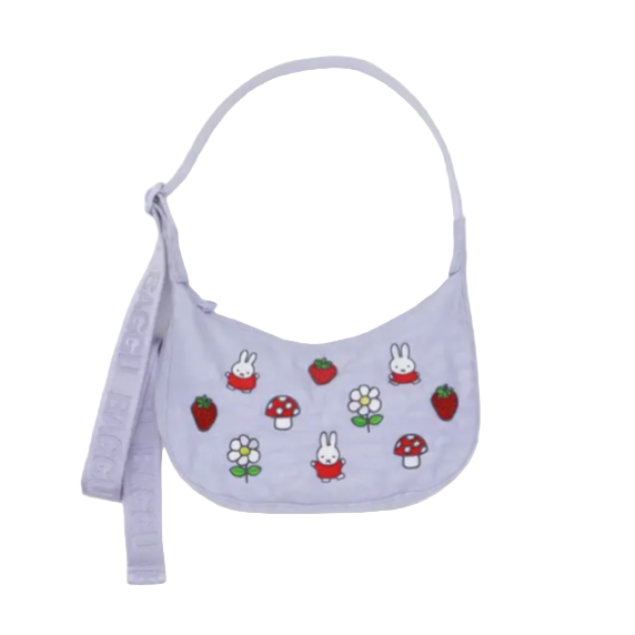 Baggu Small Nylon Crescent Bag - Embroidered Miffy