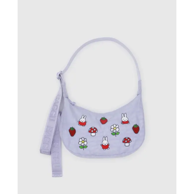 Baggu Small Nylon Crescent Bag - Embroidered Miffy