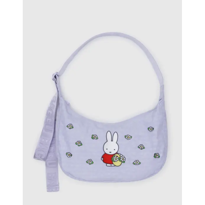 Baggu Medium Nylon Crescent Bag - Embroidered Miffy