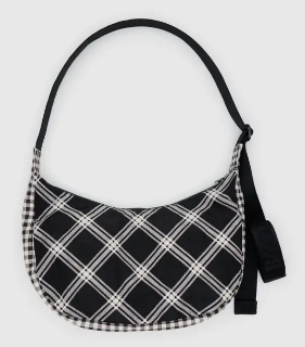 Baggu Medium Nylon Crescent Bag - Mixed Plaid