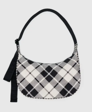 Baggu Medium Nylon Crescent Bag - Mixed Plaid