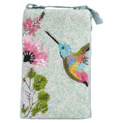 Hand Beaded Hummingbird Club Bag ( SHB789)(Mint)