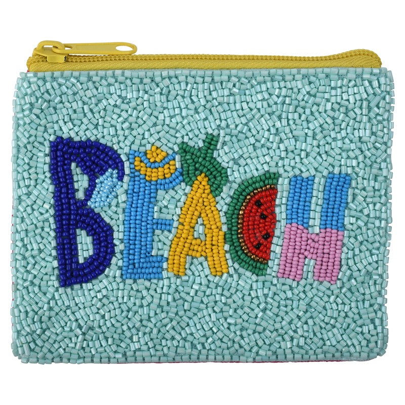 Hand Beaded Beach  Essential  Pouch ( MTY013)(Mint)