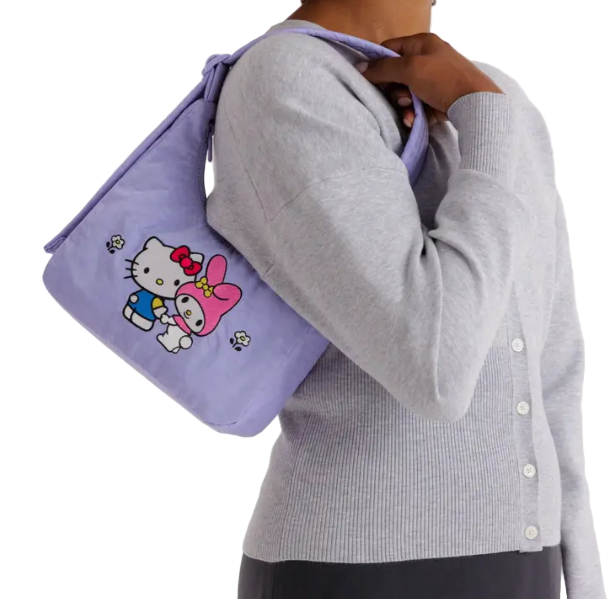 Baggu Mini Nylon Shoulder Bag - Embroidered Hello Kitty & My Melody