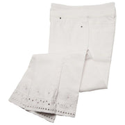 Thin Her Tonal Floral Embroidery Hem Crop Pants (2 Colors) (N12103PM)
