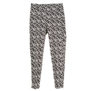 Thin Her Pull-On L Pocket Chevron  Print Pant (Black Ivory ) (N14104PM)